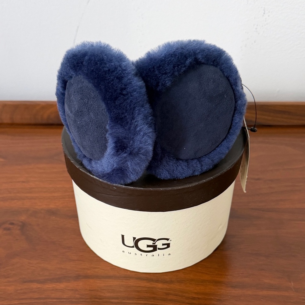 UGG Navy Shearling Earmuffs